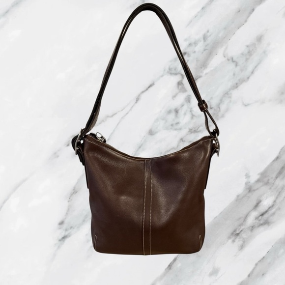 COACH Vintage Legacy Brown Slim Hobo Duffle Shoulder Bag Y2K 9325 - Picture 5 of 10